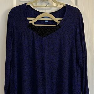Simply Vera Vera Wang leopard print blue with black pajamas size XL